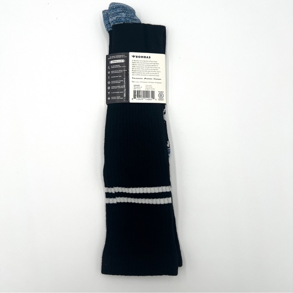 Bombas Compression Socks Size Large Calf Height New Black/Blue Tall - Picture 4 of 5